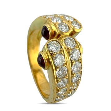 Bague - 18 carats Or jaune, Bague contournante exclusive en