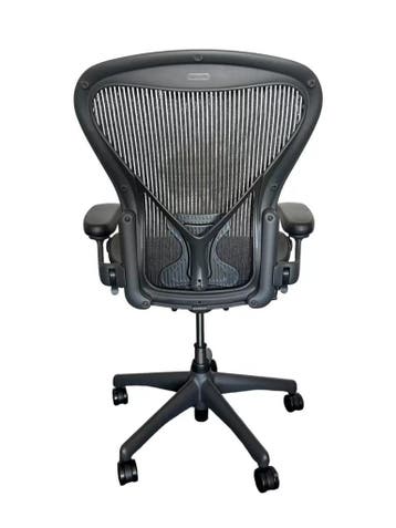 Herman Miller Aeron Graphite Posture Fit Full Option, Verzenden, Zwart, Zo goed als nieuw, Bureaustoel