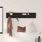 vidaXL Wandgemonteerde kapstok Zwart Eiken 100 x 10,5 x 18, Verzenden, Nieuw