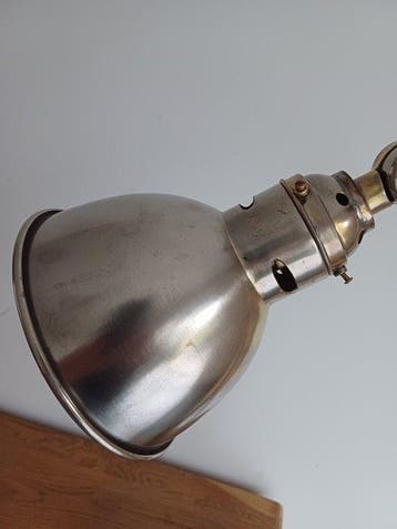 Lampe de bureau - acier nickelé - Lampe de bijoutier