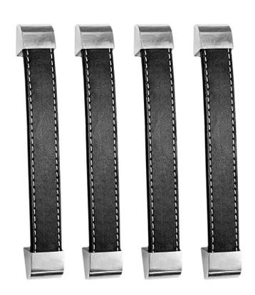 Set van 4 zwarte leren handgrepen (160 mm, metalen eindstuk, Verzenden, Nieuw