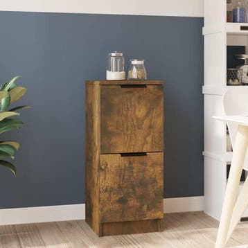 vidaXL Dressoir 30x30x70 cm bewerkt hout gerookt, Verzenden, Nieuw