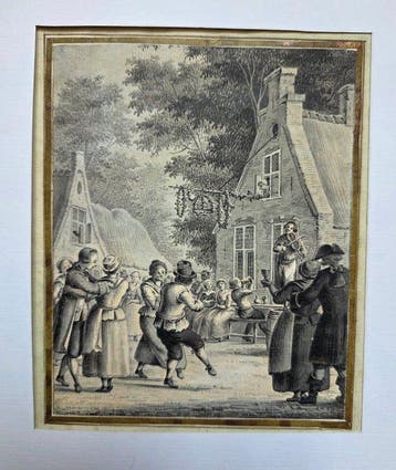 École néerlandaise (XVIII) - Scène de fête villageoise