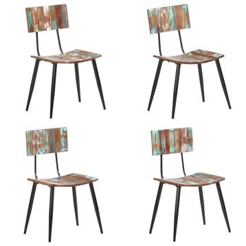 vidaXL Eetkamerstoelen 4 st massief gerecycled hout, Huis en Inrichting, Stoelen, Verzenden, Nieuw