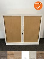 Robberechtse roldeurkast - 105x120x45cm - Wit met beuken deu, Ophalen of Verzenden, Kast