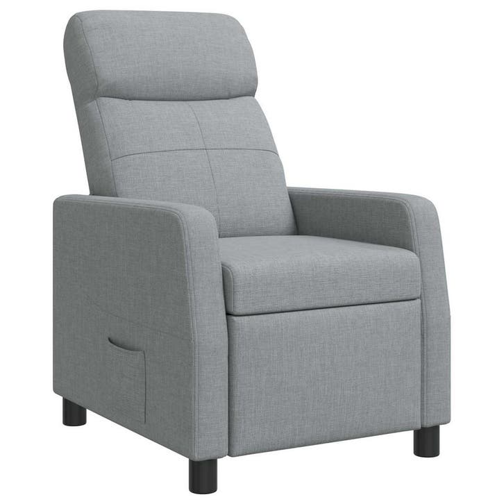 vidaXL Recliner Lichtgrijs Stof, Maison & Meubles, Fauteuils, Envoi