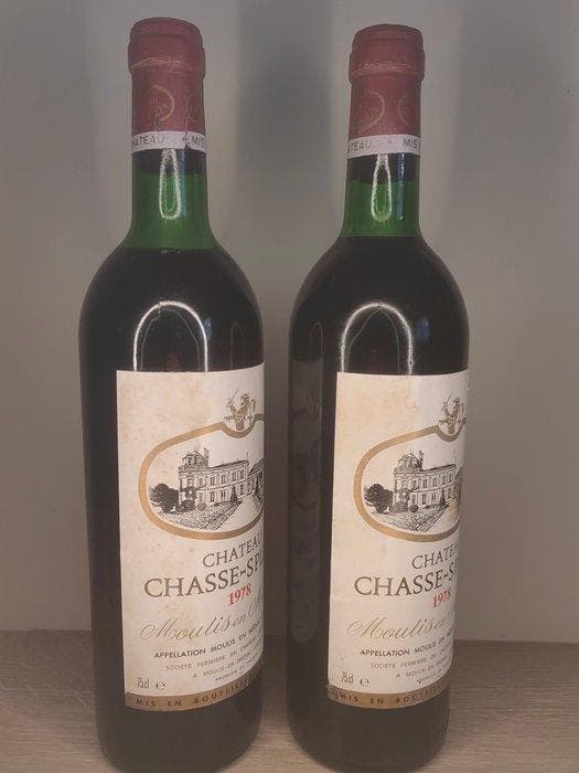 1978 Chateau Chasse-Spleen - Médoc - 2 Flessen (0.75 liter), Collections, Vins