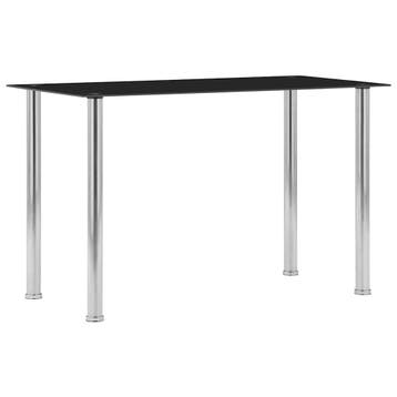 vidaXL Eettafel 120x60x75 cm gehard glas zwart, Verzenden