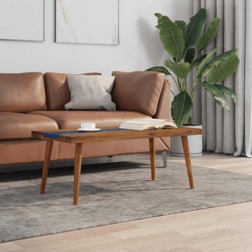 vidaXL Salontafel 100x50x40 cm teakhout hars, Huis en Inrichting, Tafels | Salontafels, Verzenden, Nieuw