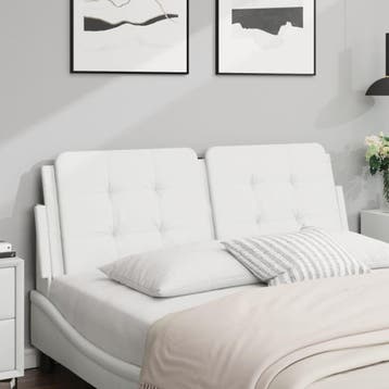 vidaXL Hoofdbordkussen Zadar 140 cm kunstleer wit, Huis en Inrichting, Slaapkamer | Bedden, Verzenden, Nieuw