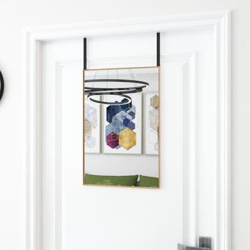 vidaXL Deurspiegel 40x60 cm glas en aluminium goudkleurig, Huis en Inrichting, Verzenden, Nieuw
