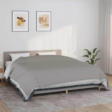 vidaXL Verzwaringsdeken 220x260 cm 11 kg stof grijs, Verzenden, Nieuw