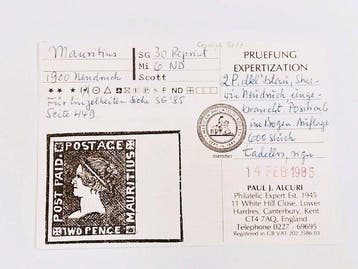 Mauritius 1859 - 2p blauw, met een grote diameter,, Postzegels en Munten, Postzegels | Europa | UK, Gestempeld
