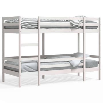 vidaXL Stapelbed massief grenenhout wit 90x200 cm, Verzenden