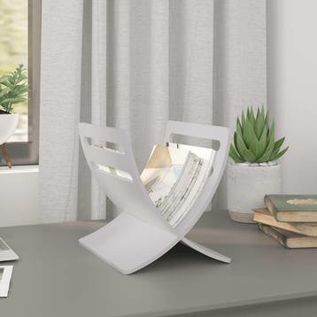 vidaXL Tijdschriftenrek vloermodel hout wit, Verzenden, Nieuw