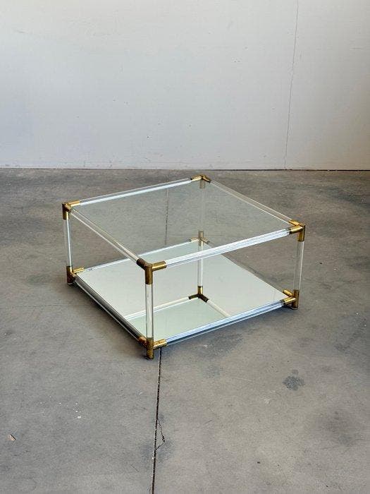 Centre de table - Laiton, plexiglas, Verre, Antiek en Kunst, Kunst | Designobjecten