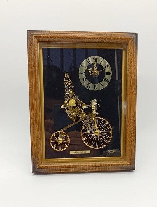 Klok - Rhythm Quartz - Plastic, Verguld - 1980-1990, Antiek en Kunst, Curiosa en Brocante