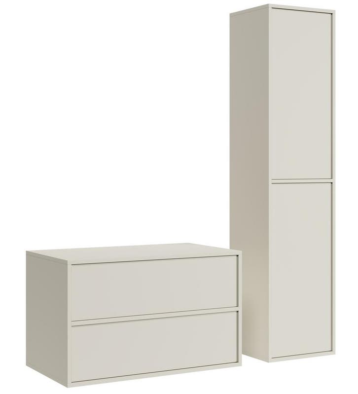 Wastafelkast Mali 80 cm - Beige -  Badmeubel met Kolomkast, Maison & Meubles, Salle de bain | Meubles de Salle de bain, Envoi