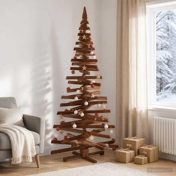 vidaXL Houten kerstboom KOTKA 210 cm Massief grenenhout, Verzenden, Nieuw