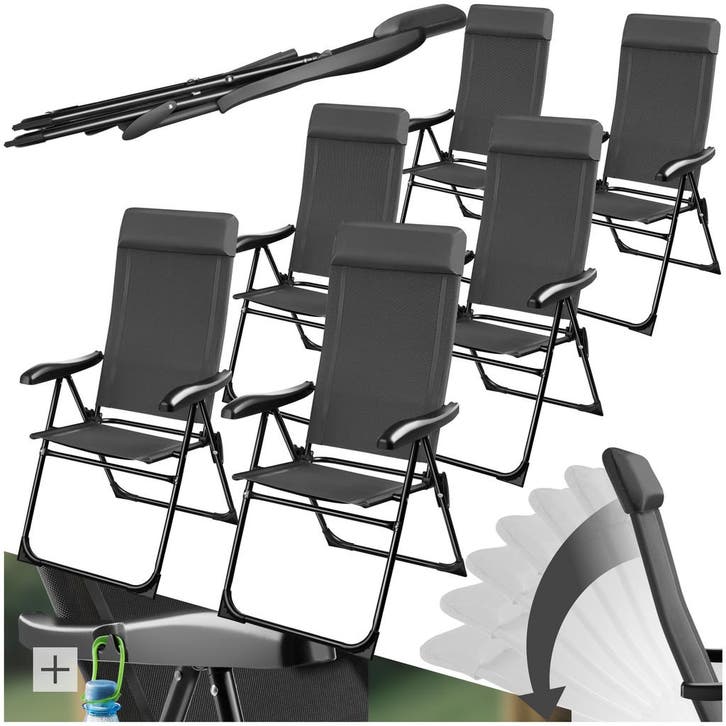 Inklapbare campingstoel Müritz met hoofdkussen, aluminium, Caravans en Kamperen, Kampeeraccessoires, Verzenden