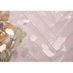 Wandtegel Gazzini Harmony Blush Handvorm Roze Glans 7,5x30, Nieuw, 20 tot 40 cm, 10 m² of meer, Wandtegels