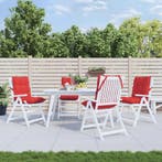 vidaXL Stoelkussens 4 st lage rug oxford stof rood, Huis en Inrichting, Woonaccessoires | Kussens, Verzenden, Nieuw