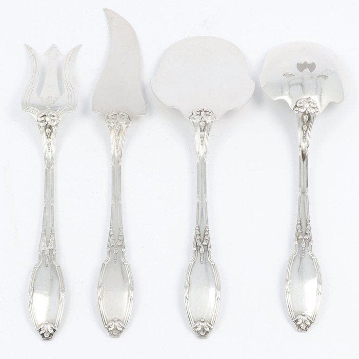 Delheid Frères - Hors doeuvre set (4) - model 27 - .800, Antiek en Kunst, Antiek | Zilver en Goud
