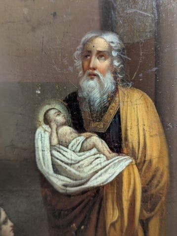 Icoon - Intrede van Christus in de tempel - Hout