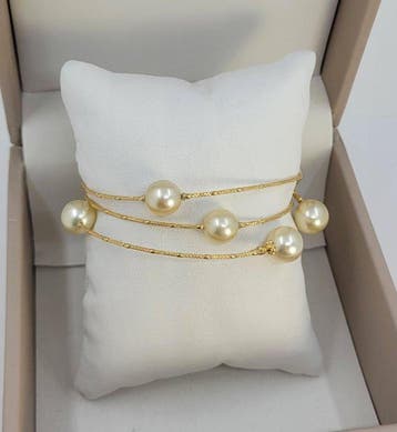 Bracelet - 18 carats Or jaune, Perles dorées des mers du Sud
