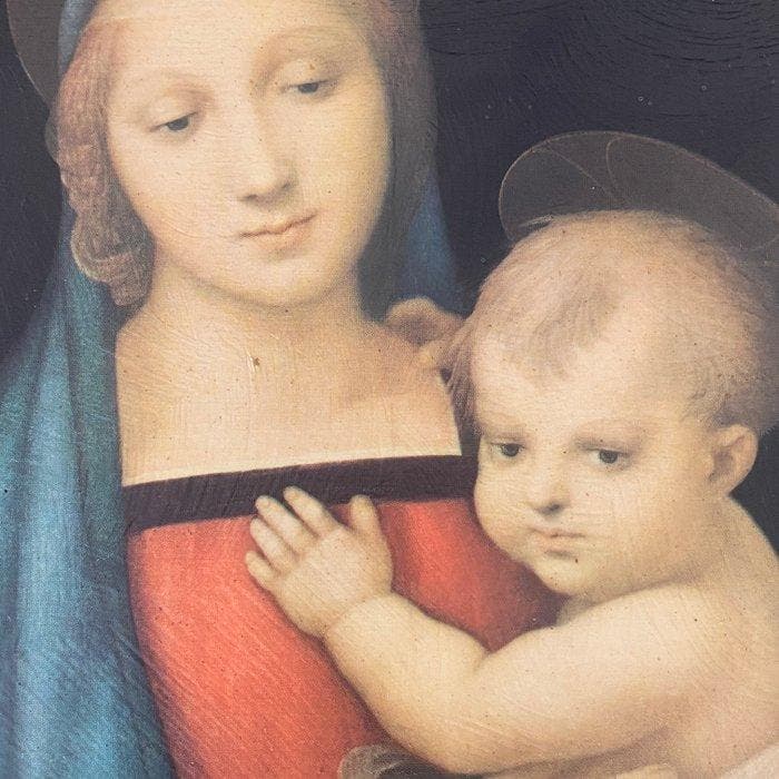 Madonna con Gesù bambino - 39 x 45 cm, Antiek en Kunst, Antiek | Boeken en Manuscripten