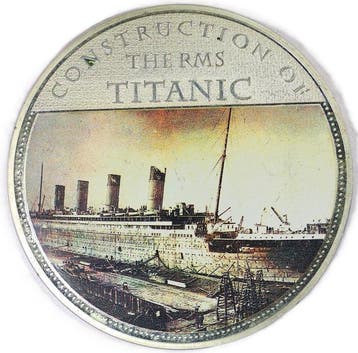 Royaume-Uni. Large Silver Plated Medal RMS Titanic –, Postzegels en Munten