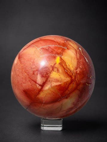 Prachtige Australische Mookaite-bal - Rood, mosterdgeel en