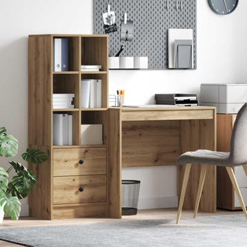 vidaXL Bureau met lade met plank met opslag 2 pcs Artisan, Verzenden, Nieuw