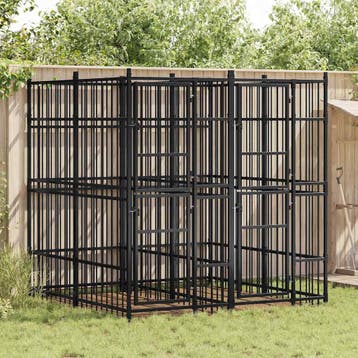 vidaXL Hondenkennel 3,69 m² staal, Verzenden, Nieuw