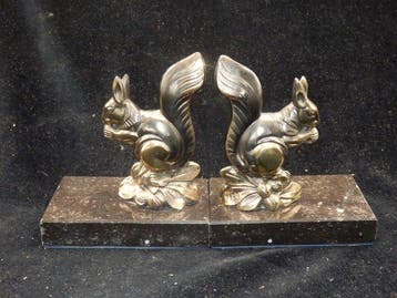 Boekensteunen Eekhoorn - Art Deco - Gesigneerd TEDO -, Antiek en Kunst
