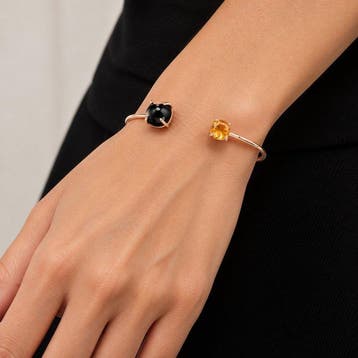 Bracelet - 9 carats Or rose Citrine - Onyx