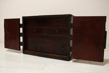Commode - Bois - Japon - 7 tiroirs, portes doubles