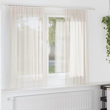 vidaXL Gordijnen voile met roedezakken 2 st crèmekleurig, Huis en Inrichting, Stoffering | Gordijnen en Lamellen, Verzenden, Nieuw