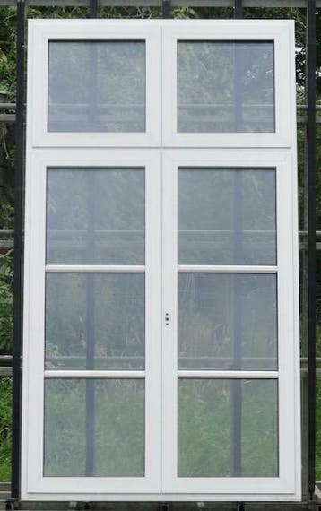 aluminium raam , chassis 120 x 215 wit / kiezelgrijs, 75 tot 150 cm, Raamkozijn, Ophalen of Verzenden, 150 tot 225 cm