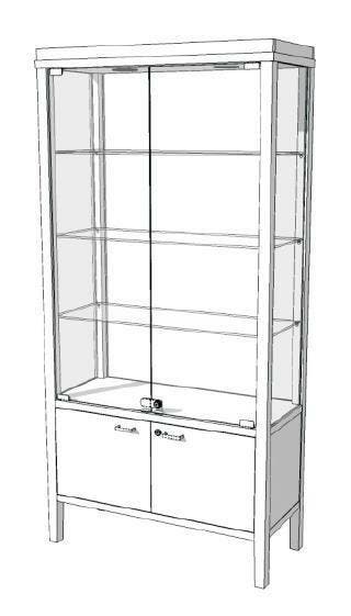 *TIP*  Vitrinekast met wit houten frame met Led spots S-VMA, Articles professionnels, Aménagement de Bureau & Magasin | Commerce & Inventaire