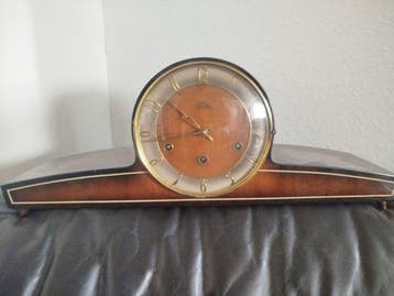 Pendule de cheminée - Moderne du milieu de siècle - Ronce de