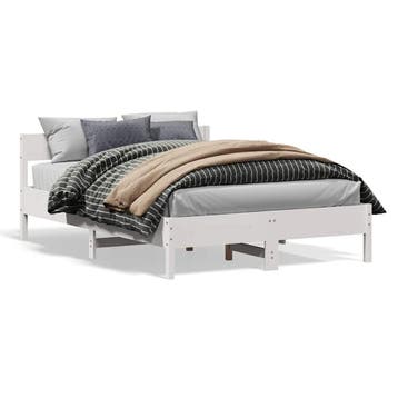 vidaXL Bedframe zonder matras massief grenenhout wit 160x200, Verzenden, Nieuw