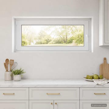 vidaXL Kleur binnenkant kelderraam Wit RISOR 120 x 50 cm, Verzenden
