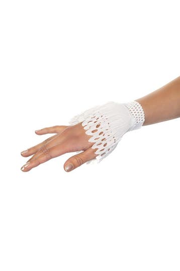 KIMU® Manchetten Wit Katoen Plissé Piet Pietenpak Witte Manc, Ophalen of Verzenden, Nieuw