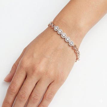 Armband - 14 karaat Roségoud, Witgoud - 1.24ct. tw. Diamant