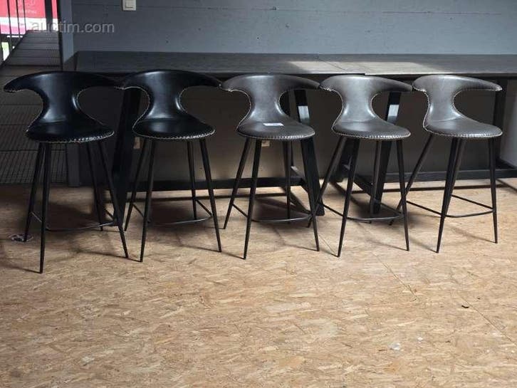 semi lederen barkrukken DANFORM (5x), Maison & Meubles, Tabourets de bar, Enlèvement
