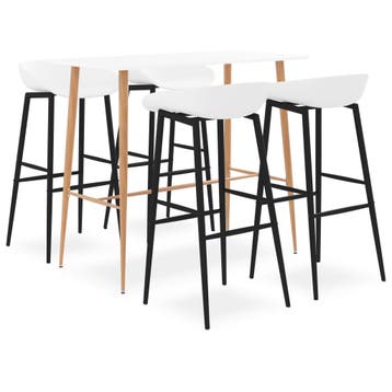 vidaXL 5-delige Barset wit, Huis en Inrichting, Complete eetkamers, Verzenden, Nieuw