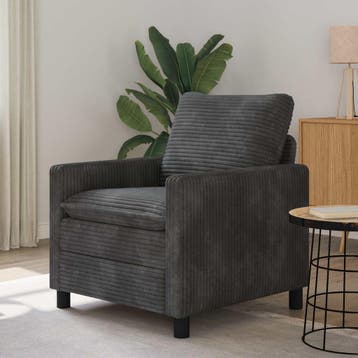 vidaXL bank / zetel Donkergrijs 76 x 81 x 87,5 cm Polyester, Verzenden, Nieuw