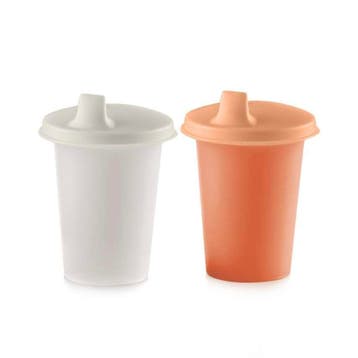 Tupperware 2 Oefenbekers OranjeWit, Huis en Inrichting, Keuken | Tupperware, Verzenden, Nieuw