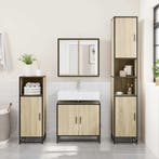 vidaXL Wastafelkast Sonoma eiken 65x33x60 cm bewerkt hout, Huis en Inrichting, Verzenden, Nieuw